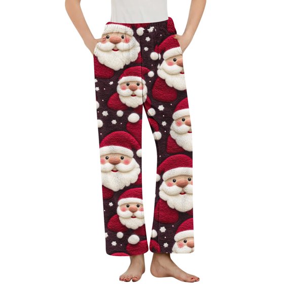 Birdeem Women Pajama Sleep Pants, Printing Warm Fleece Sleepwear, with Pockets, Women's Pajama Pants, Fleece Pajamas Women