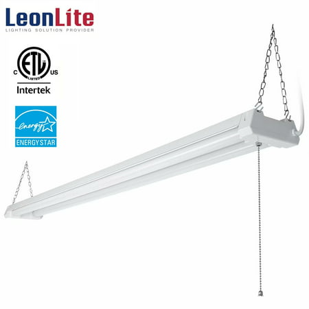 LEONLITE 4ft 40W Linkable LED Utility Shop Light, 4100 Lumens, ETL Listed, Double Integrated LED Ceiling Fixture, 4000K Cool