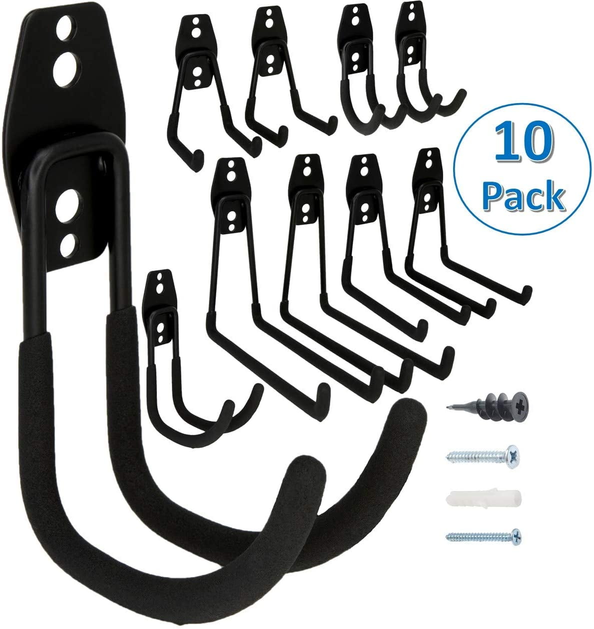 Garage Storage Hooks (10Pack) Utility Hook for Tool Hanging and