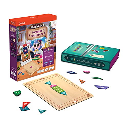 Osmo - Math Wizard and the Fantastic Food Truck Co. Games iPad &amp; Fire Tablet -Ages 6-8/Grades 1-2 -Learn Geometry-Curriculum-Inspired-STEM Toy Gifts for Kids, Boy &amp; Girl-Ages 6 7 8