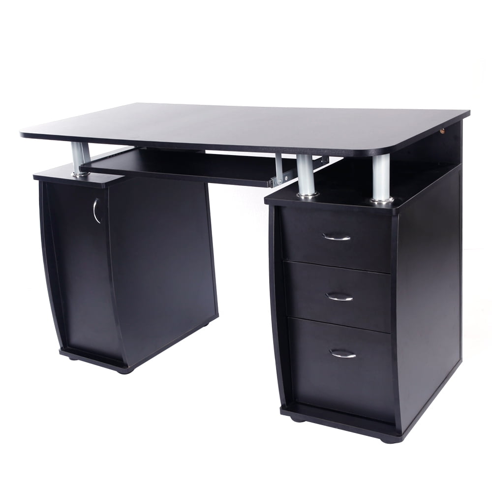 Lowestbest Computer Desk Storage Desk, Study and Office Desk with Drawers, Black Lowestbest Computer Desk Storage Desk, Study and Office Desk with Drawers, Black
