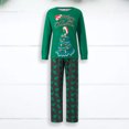 thumbnail image 1 of Traje de diario casual con patrón de árbol de Navidad de cuello redondo familiar Traje de pantalón largo verde FLhrweasw Para estrenar, 1 of 7