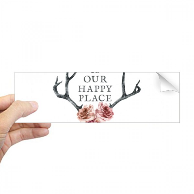 Autocollant Pare-Chocs Rectangulaire Fleurs de Bois de Cerf Local