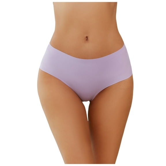 GEWSEY Womens Seamless No Show Hipster Panties Invisible Lightweight Quick Dry Underwear (Light Purple, M)