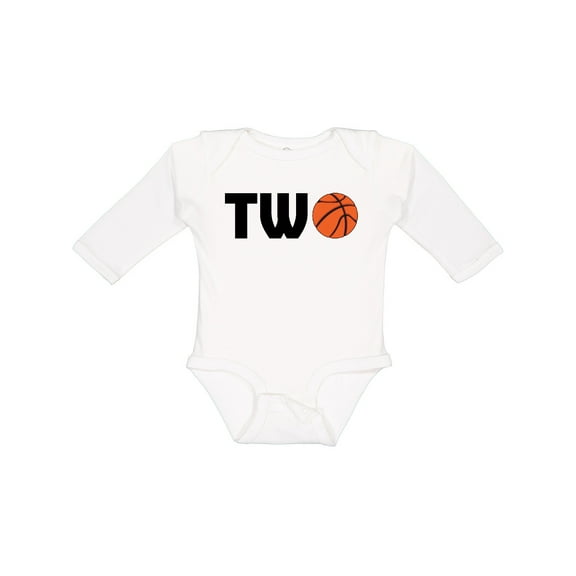 Inktastic Second Birthday Basketball Two Boys or Girls Long Sleeve Baby Bodysuit