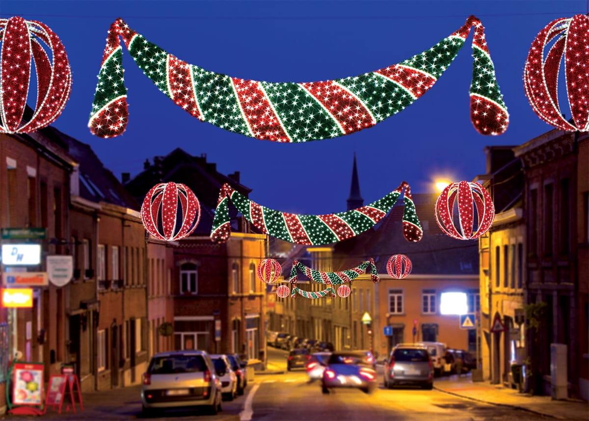 11' Commercial Grade LED Lighted Zurich Swag Christmas Decoration