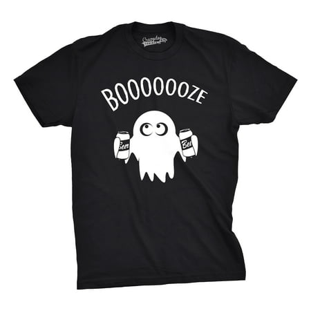 Mens Booooze Funny T shirts Halloween Ghost Costume Tee Retro Novelty T shirt