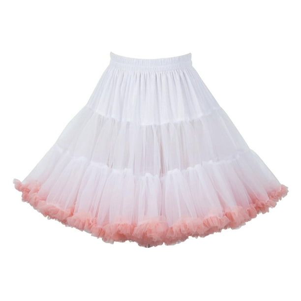 Enagua Larga De Encaje Con Cintura Elástica - Para Mujer, Satén, Debajo De Vestidos, Tallas S-2XL