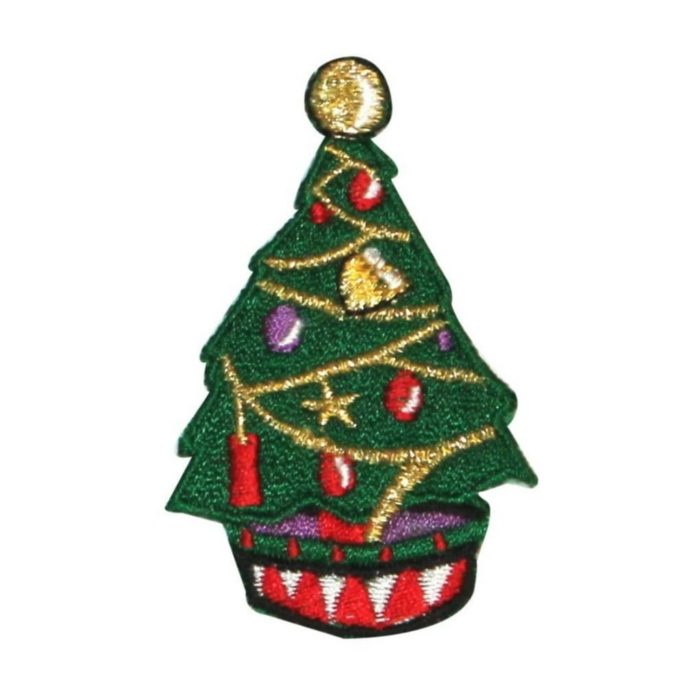 ID 8172B Festive Holiday Tree Patch Christmas Craft Embroidered Iron On