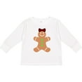 thumbnail image 3 of Inktastic Cute Gingerbread Girl with Red Plaid Bow Boys or Girls Long Sleeve Toddler T-Shirt, 3 of 5