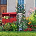 thumbnail image 3 of Heavy Duty Metal Garden Fence Panels Border Arched Flat Edge Climbing Trellis, 3 of 10
