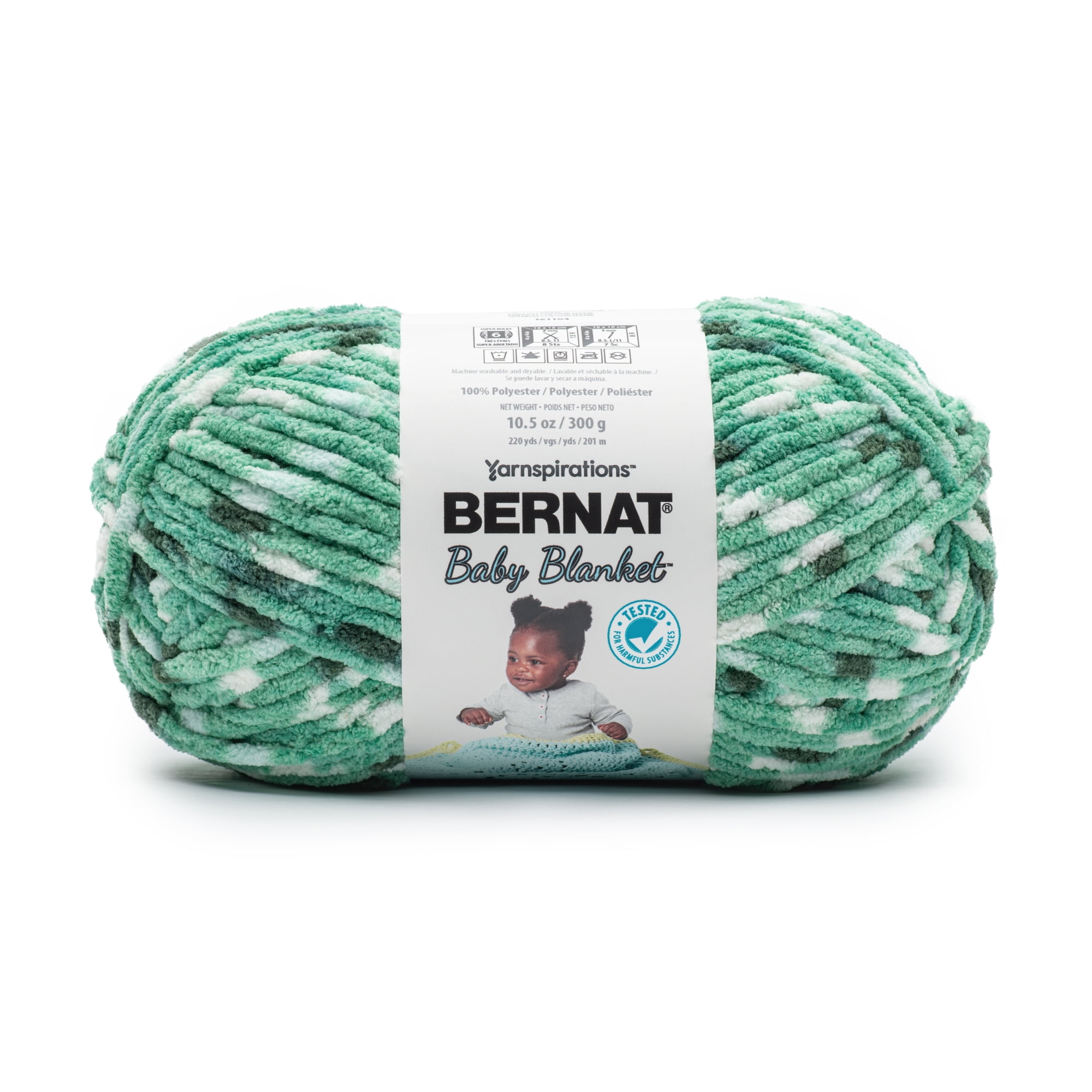 Bernat® Baby Blanket™ #6 Super Bulky Polyester Yarn, Dino Dot 10.5oz/300g 220 Yards