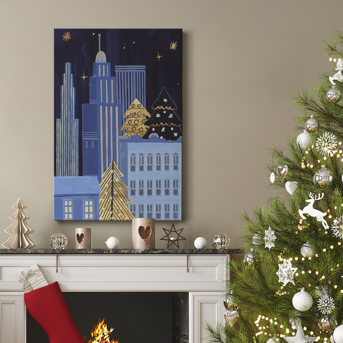 Holiday Night Collection B- Gallery Wrapped Canvas