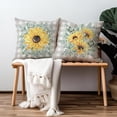 thumbnail image 5 of Sunflower Pillow Covers 16x16 Set of 2 Summer Flower Pillow Case Gray Buffalo Plaid Yellow Floral Throw Pillows Farmhouse Outdoor Decorative Pillowcase Linen Cushion Covers for Home Couch Bed, 5 of 6