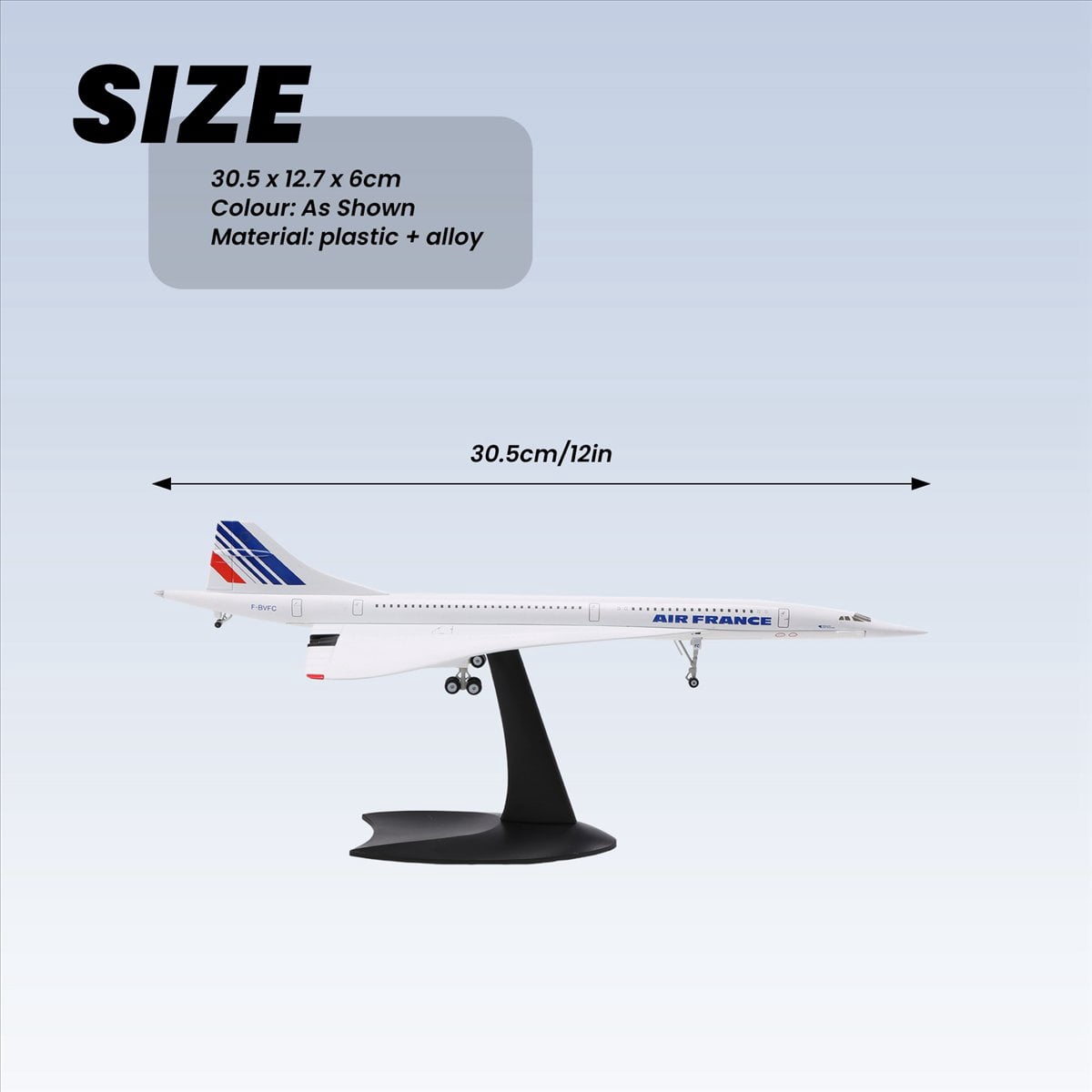 1/200 Concorde Supersonic Passenger Aircraft Air France Airways Model for Static Display Collection