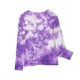 thumbnail image 4 of Girls Long Sleeve Tops Size 6x Cotton Crew Neck Tie Dye Kids Sweatshirt 3-13 Years Old Girl Graphic Tees, Purple, 4 Years, 4 of 5