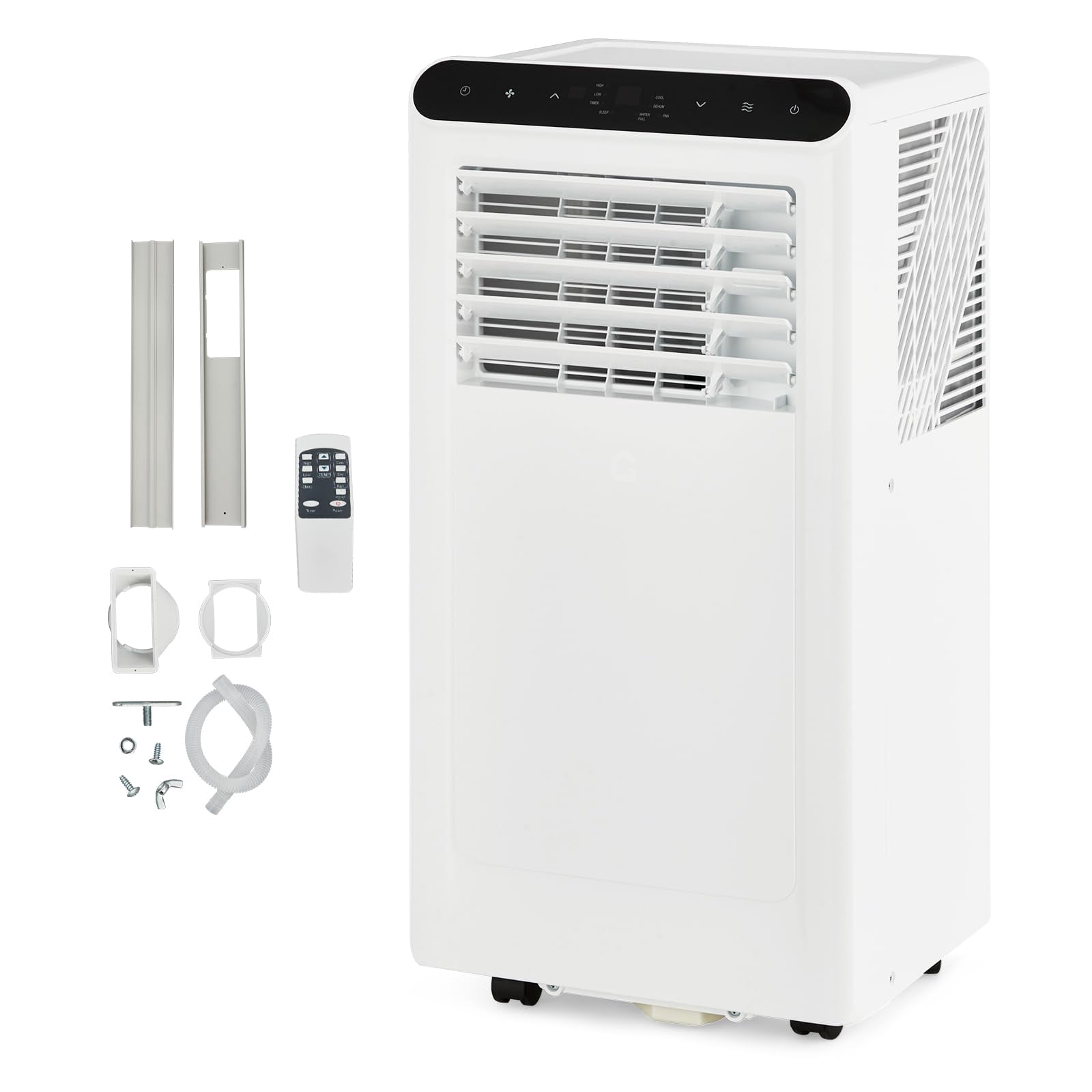 Portable Air Conditioner, 8000 BTU for Rooms Up to 350 Sq. Ft. 4 Modes with Remote Control Quiet AC, Dehumidifier, Fan Includes Window Installation Kit, 24-Hour Timer,Sleep Mode,Black