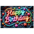 thumbnail image 2 of Yatrandify Colorful Stars Happy Birthday Neon Letter Banner for Birthday Party Celebration Decoration, 2 of 8