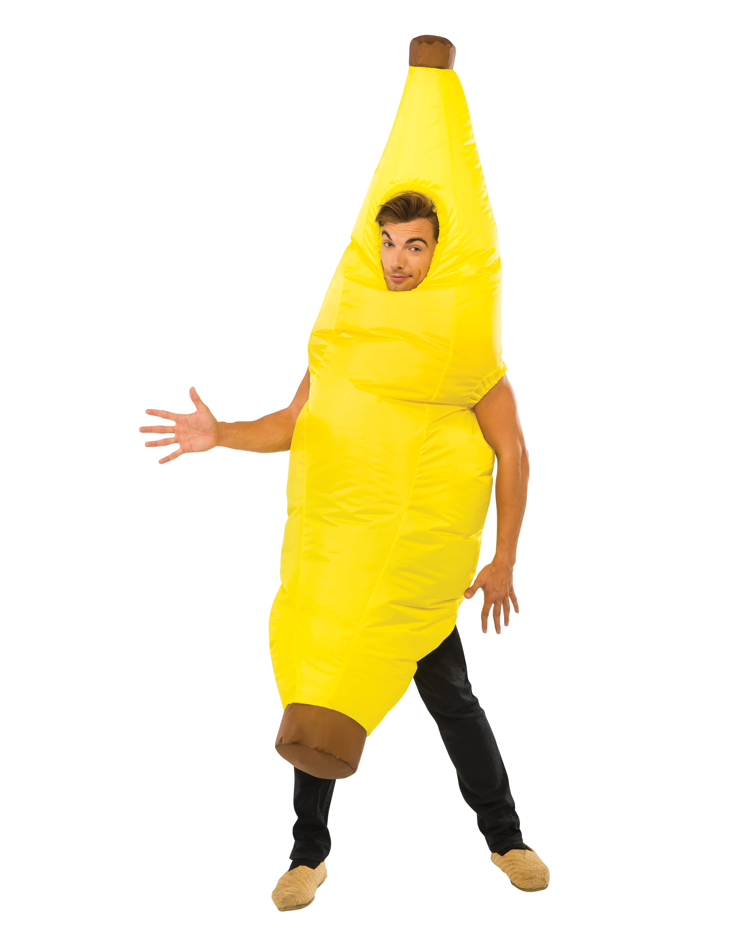 ADULTS BANANA COSTUME FRUIT FANCY DRESS COMPLETE OUTFIT 