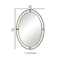 thumbnail image 5 of Sleek Open Double Metal Frame Oval Mirror, Rustic Bronze- Saltoro Sherpi, 5 of 5