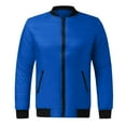 thumbnail image 6 of Mens Jacket Casual Long Sleeve Qulited Jackets with Zipper Pockets Solid Color Zip Up Coats, Blue, 3XL, 6 of 7