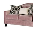 thumbnail image 3 of HomeRoots Decor Fabric Upholstered Wooden Loveseat with Sloped Track Arms, Pink, 3 of 3