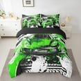 thumbnail image 2 of Manfei Motorcycle Sport Boys Bedding Comforter Set 7-Piece, Splash Watercolor Artwork King Bedding Sets, Extreme Sports Reversible Bed Sheets, Microfiber Bedroom Decor, 2 of 7