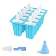 thumbnail image 1 of Molde para paletas de hielo DIY Silicona 10 ranuras Bandeja de helado Hecho a mano Reutilizable Freeze Postre Maker, Azul Guardurnaity HA004566-02, 1 of 7