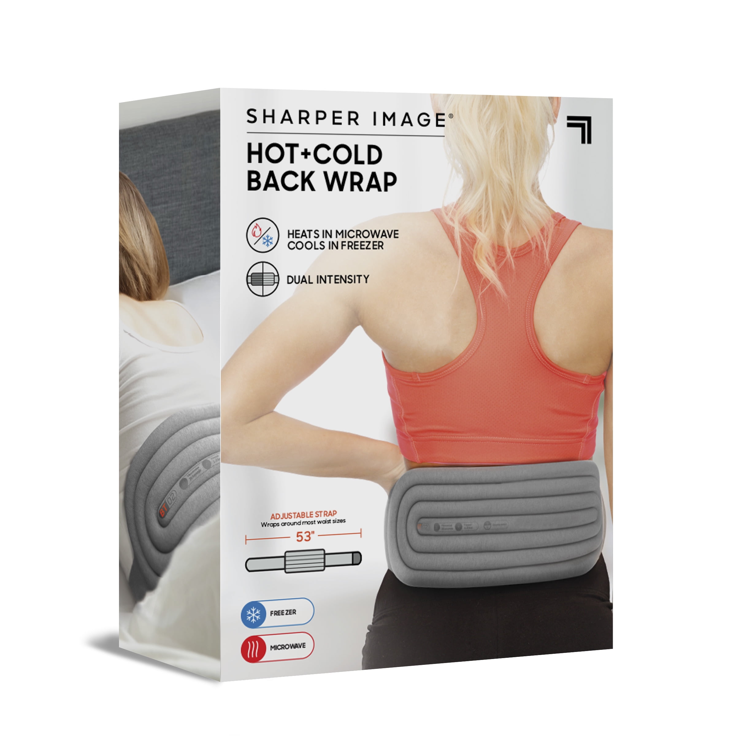 Sharper Image® Hot + Cold Back Wrap, Dual Intensity Soft Fabric, 53" Length