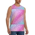 thumbnail image 2 of Disketp Fun Rainbow Pink Sleeveless Tshirts For Men, Muscle Shirts For Men Dry Fit Tank Top-Large, 2 of 8