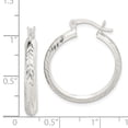 thumbnail image 4 of Auriga 925 Sterling Silver Polished & Diamond-cut 4mm Round Hoop Earrings for Women, 4 of 6