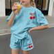 thumbnail image 5 of Vestido de Verano con Mangas Ocio de Verano de Niños Cuello Redondo Mangas Cortas Y Pantalones Cortos Conjunto de Dos Piezas Conjunto de Verano Lindo, 5 of 6