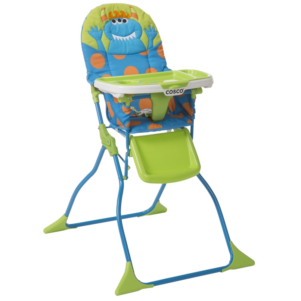 Cosco Simple Fold Deluxe High Chair with 3Position Tray, Monster Syd