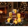 thumbnail image 4 of 2026 New Christmas Snowman Flameless Lighted Candle Centerpiece, Holiday Table Mantel Decor with Warm Glow, Festive Candle Decoration for Dining Room Living Room and Seasonal Gift, 4 of 4
