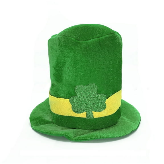 Yokua Unisex Leprechaun Hat Stovepipe Hat Shamrock Top Hat All-match for Daily Wear