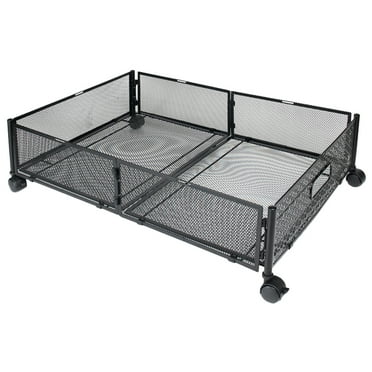 HOMEMAXS  Under Bed Storage Rack Blocker Mattress Bag Collapsible Bins Black