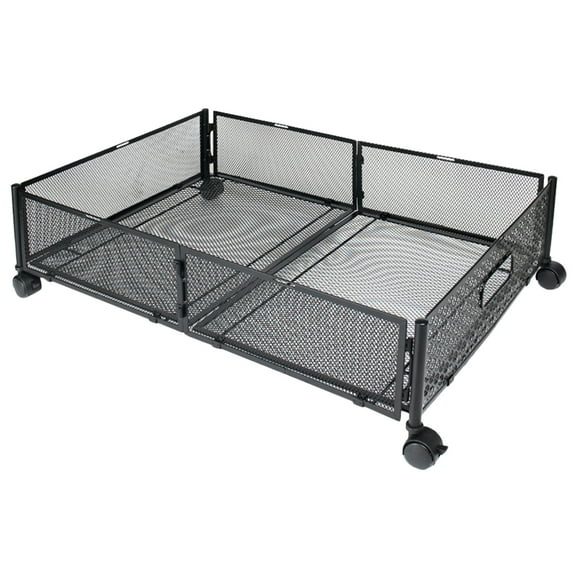 OFFIGAM Compact Under Bed Storage Organizer Black Multi-Purpose Holder for Bedroom, Space Saving and , 1 Set