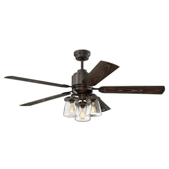 COS52OSB5LR-Litex-Andrus - 5 Blade Ceiling Fan with Light Kit-22 Inches Tall and 52 Inches Wide