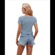 thumbnail image 2 of Camiseta de Corta con Cuello en V y Ombligo Al Descubierto, Azul , XXL, 2 of 7
