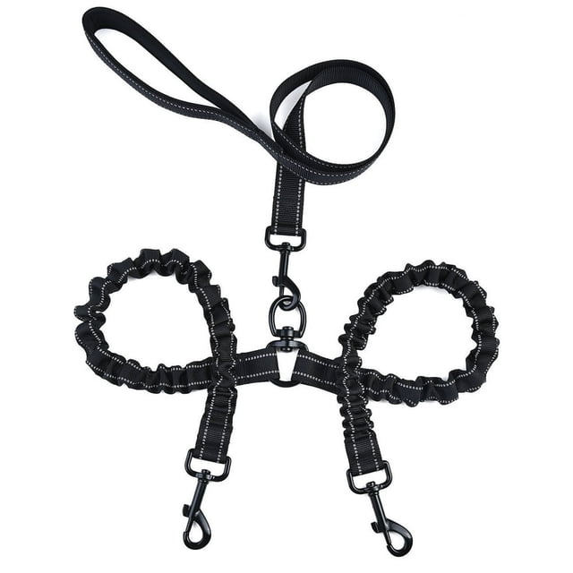 One Tow Two Leash 2 Dog Rope Elastic Cushion Dog Leash Dog Walking Leash Dog Belt Double