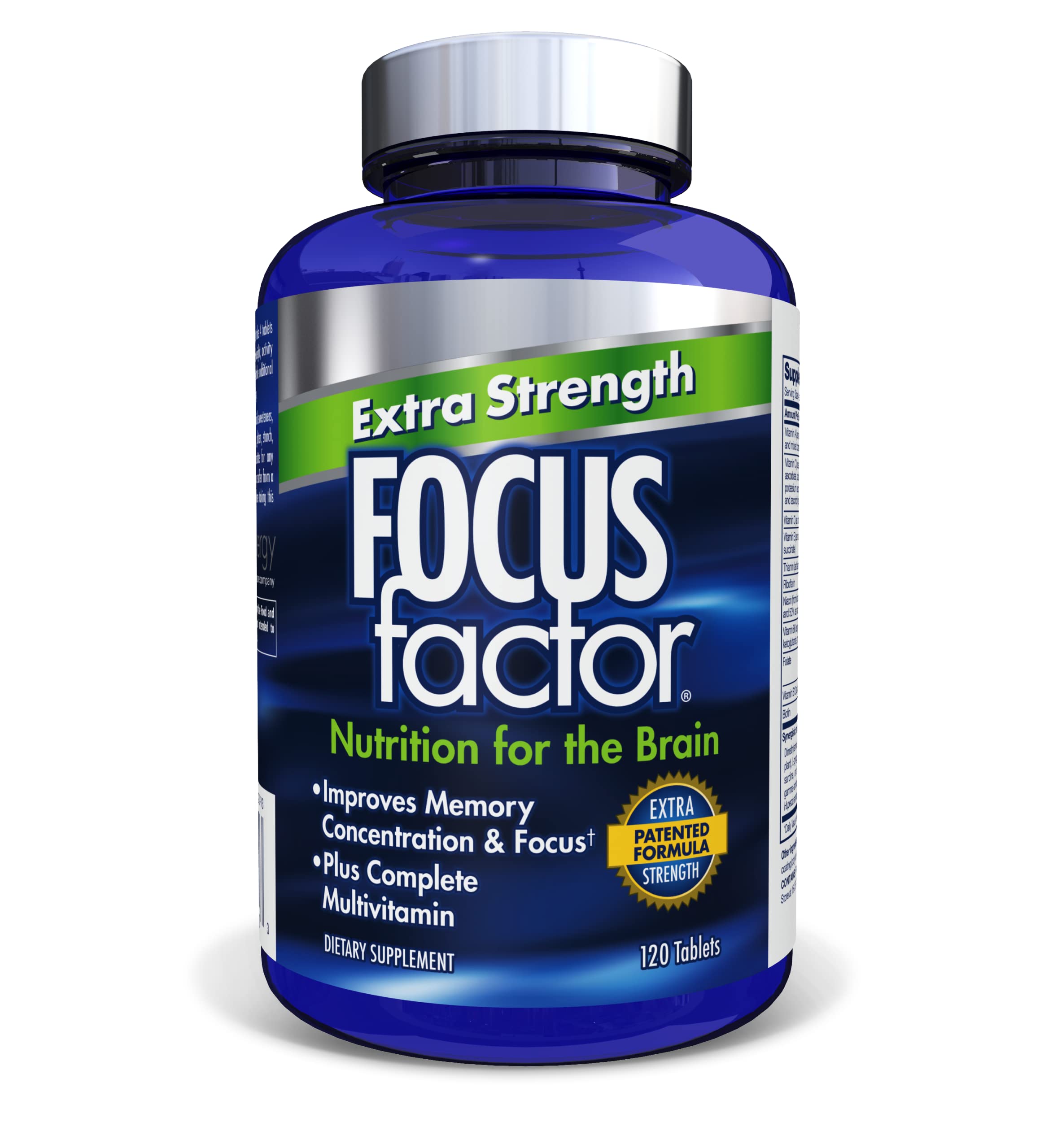 Focus Factor Extra Strength, 120 Count Brain Supplement for Memory