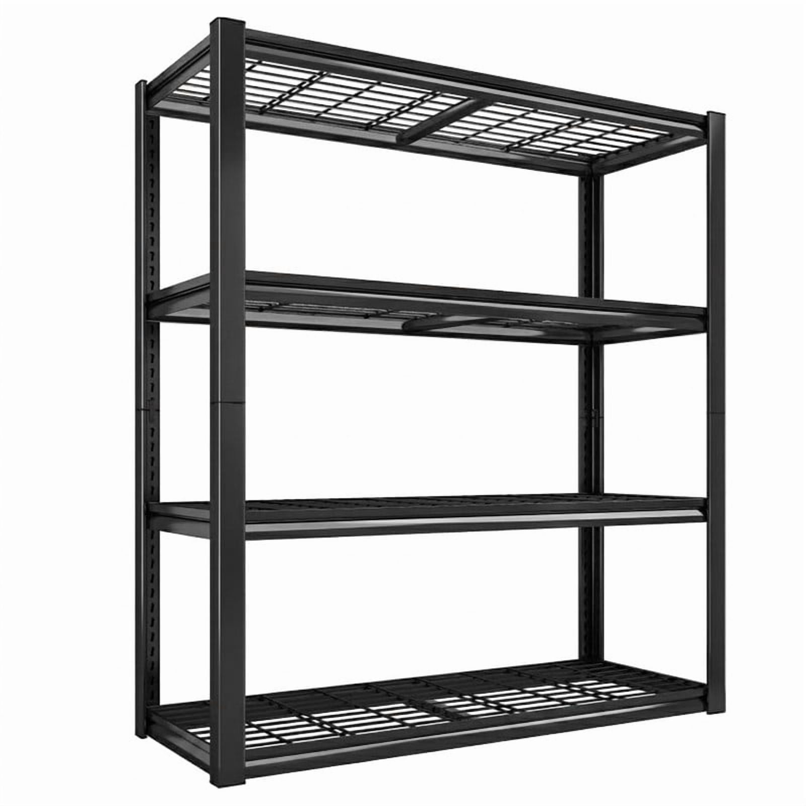 Heavy Duty Garage Shelving Unit, 4-Tier Adjustable Shelves Metal Storage Rack Storage Shelf, Utility Shelves Metal Shelf for Garage