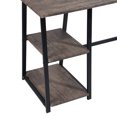 thumbnail image 3 of Modern Geo Oak Home Office Table With Storage Shelves, 3 of 3