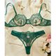 thumbnail image 3 of Conjunto de lencería Sexy para mujer, Conjunto de sujetador transparente de encaje, lencería romántica atractiva, sujetador de realce, ropa interior erótica de lujo, 3 of 5