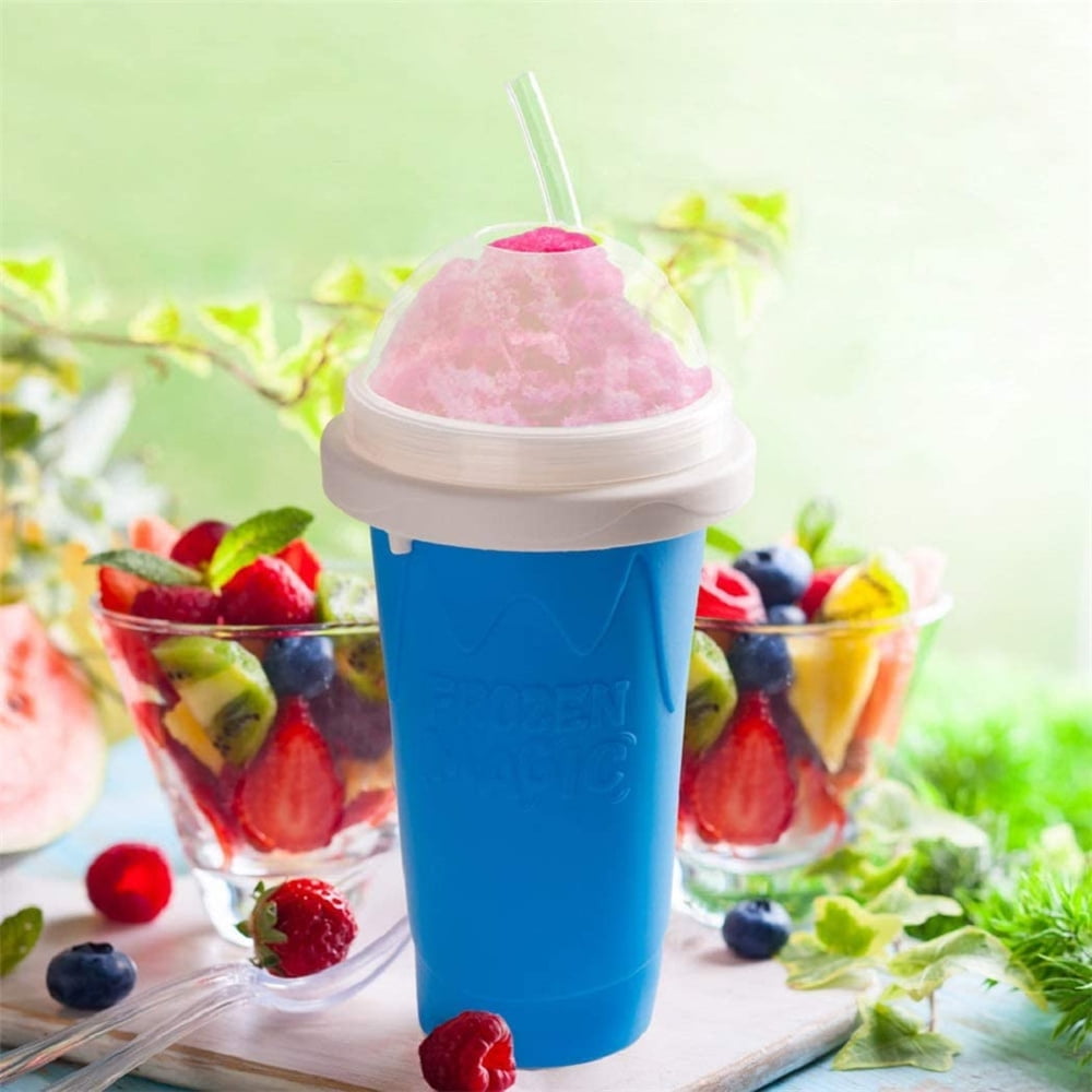 Cooling Cup Double Layer Squeeze Cup Blau Summer Cooler Smoothie Silicon Cup hausgemachte Milk Shake Eismaschine DIY it f/ür Kinder und Familie cnmd Slushy Eismaschine