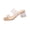 Khaki, variant on Women's Clear Heels Sandals Transparent Two Strap Square Toe Backless Block Heel Slip on Pump Shoes Khaki