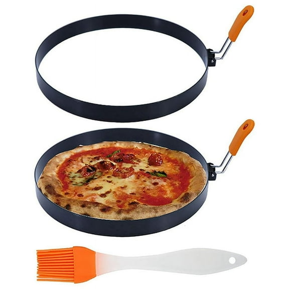 8 Inch Pancake Ring Stainless Steel Omelet Ring with Silicone Insulated Handle Round Egg C809