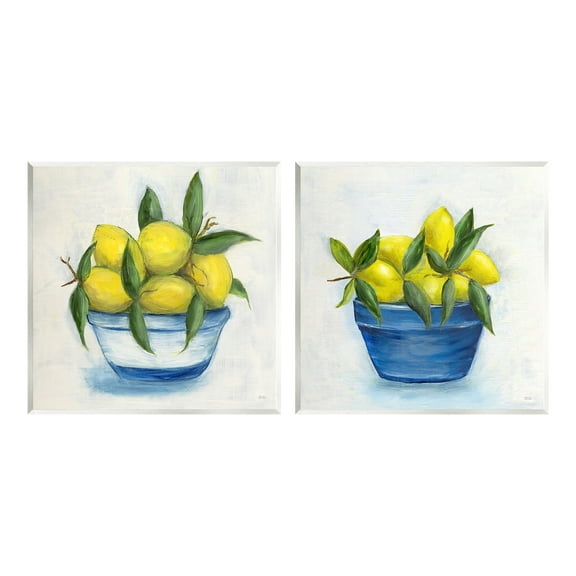 Stupell Industries Traditional Lemon Bowls Food & Beverage Painting Unframed Art Print Wall Art, 12 x 12, Set of 2