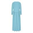 thumbnail image 5 of Women's Loose Dresses Ladies' Casual Loose Solid Color Round Neck Long Dresslong Sleeved Round Neck And Ankle Dress, 5 of 8