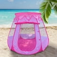 thumbnail image 5 of Pink Play Tent,Foldable Princess Tent,Large Foldable Castletent for Indoor Outdoor,Princess Playhouse Tent,Foldable Ball Pit with Carrying Bag,Cute Game House - Easy to Assemble, 5 of 9